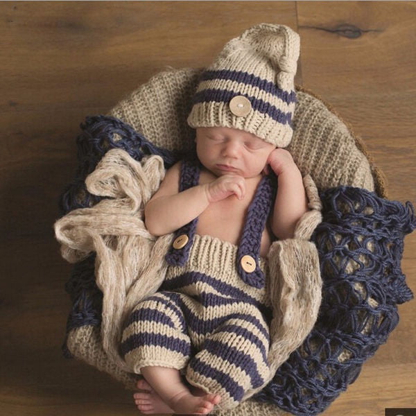Newborn Baby Crochet Knit Costume Photo Photography Prop Outfits Delicate D6F7